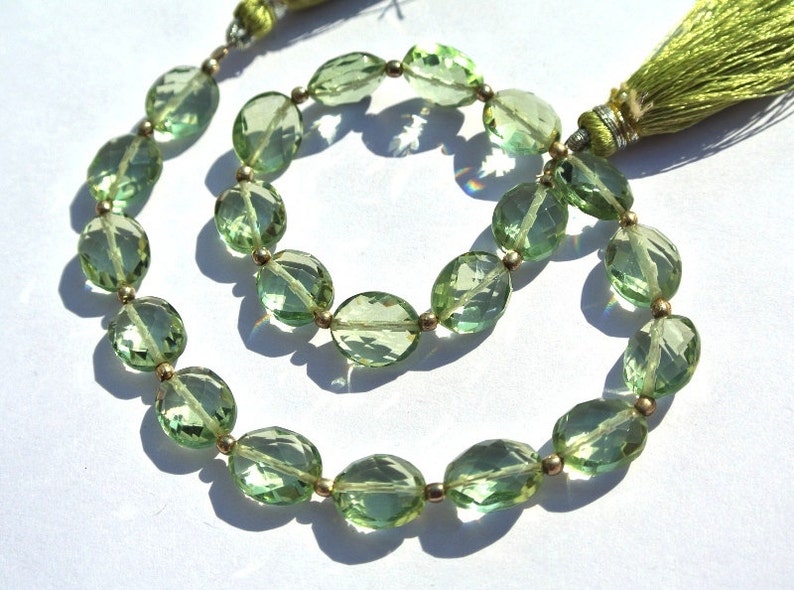 Wire Wrapping 21 Pcs 10x8mm Green Amethyst Quartz Faceted Oval Briolettes DIY Jewelry Making Loose Gemstone Beads Earrings Pair