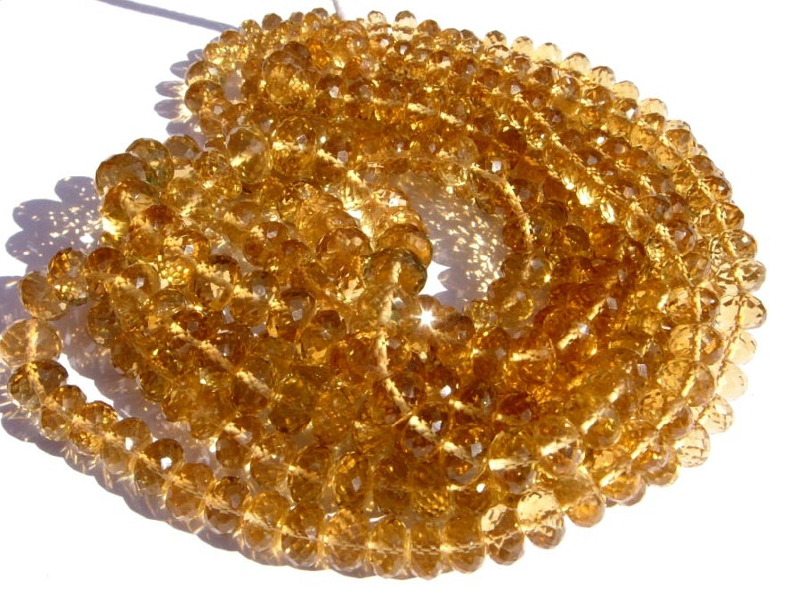 Natural Honey Quartz Micro Faceted Rondelle Briolettes 39 Etsy