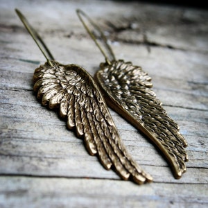 Vintage Angel Wing Earrings, Oxidized Silver, Wings, Silver Jewelry, Etched, Gift for Her, Women's Earrings Bild 9