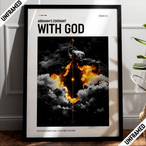 Christian Artful Poster, Unframed Modern Christian Poster, Biblical Wall Art, Abrahams Covenant with God, Christian Home Decor