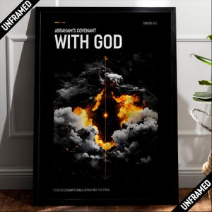 Christian Artful Poster, Unframed Modern Christian Poster, Biblical Wall Art, Abrahams Covenant with God, Christian Home Decor