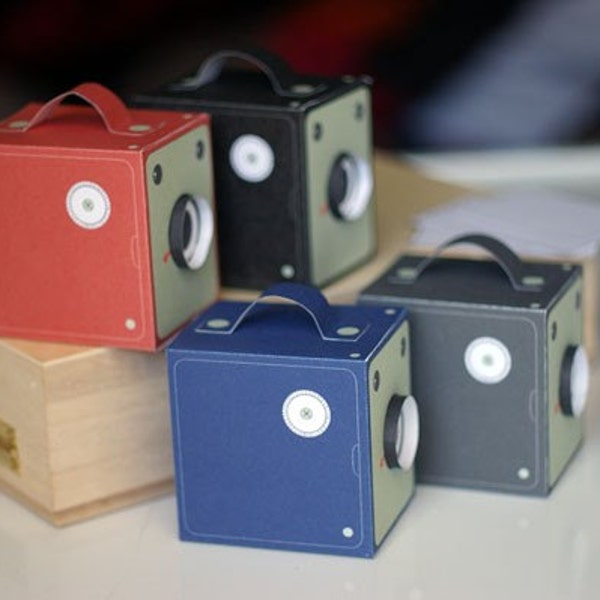 Vintage Box Cameras - includes all 4 colours - Printable PDF paper craft project