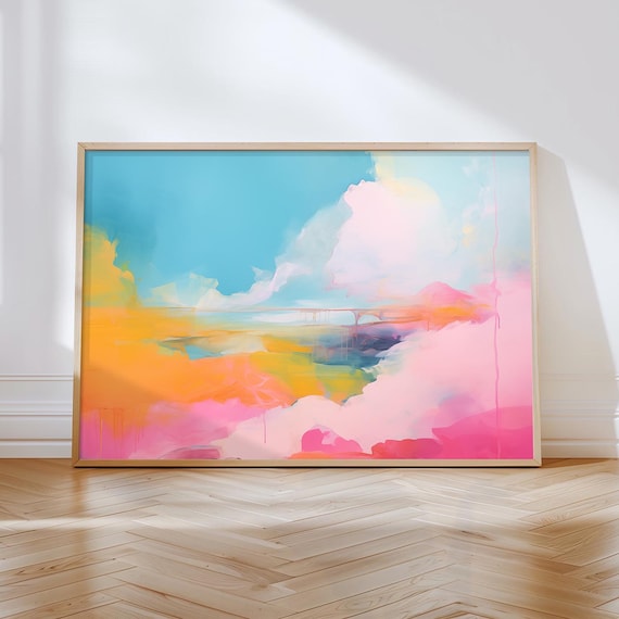 水彩 キャンバスアート ジークレー 版画 抽象 パステル抽象風景画