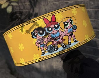 Powerpuff Girls-anime powerlifting riem: puur leren gewichthefriem