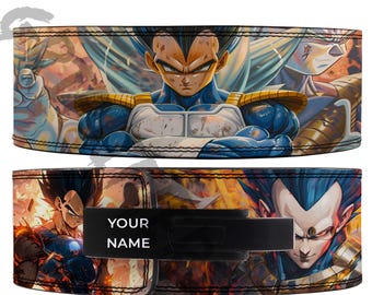 Cinturón de levantamiento de pesas Vegeta Anime: Cuero puro para gimnasio y levantamiento de pesas