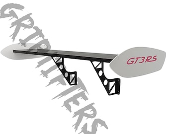GT3RS Style Spoiler Shelf – Black Motorsports Wall Art