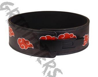 Cinturón Akatsuki Cloud Lever: Cinturón de gimnasio de levantamiento de pesas de cuero nobuk de anime