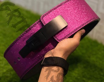 Sparkling Lever Gym Belt: Pure Leather Weightlifting Belt