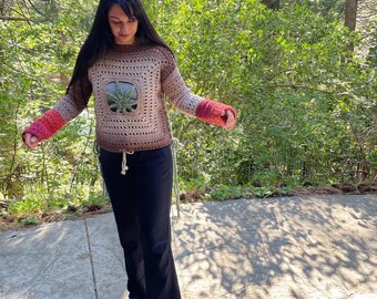 Ganja Granny Crochet Sweater PDF pattern