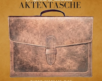 Printable Paper Craft Template - Briefcase - DIY Bag for Photos & Memories - Gift for Graduation, Retirement, Printable Paper Craft