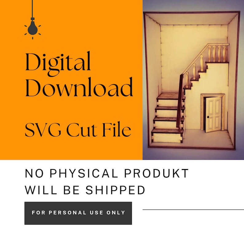 SVG Download Diorama Box With Stairs - Etsy