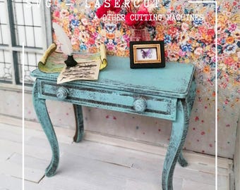 Desk and side table SVG file laser cut for dollhouse or BookNook