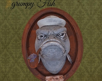 Grumpy Fish – 3D Print File | STL Wall Art for Printing & Painting | Funny Fish Wall Art