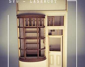 SVG digital download large shop with bay window