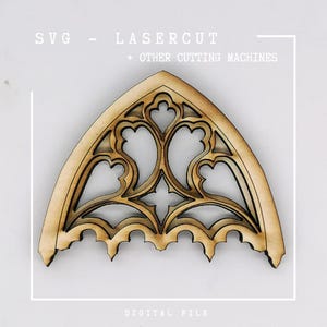 Gotisk båge SVG-fil laserskuren för dockhus eller BookNook