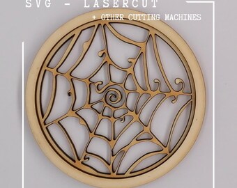 Archivo SVG de ventana de araña cortado con láser para casa de muñecas o BookNook