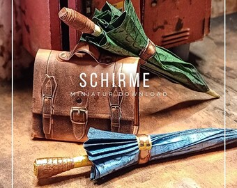 Umbrellas in 1:12 scale for printing and crafting