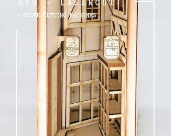 SVG Download Book Nook magical winding alley DIY Kit