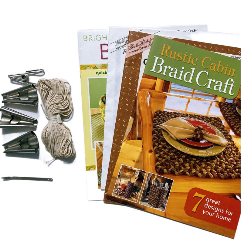 Deluxe Braidcraft Rug Braiding Starter Kit Cones Clamp Lacing Needle