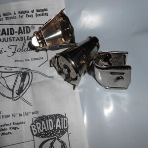 Braid-Aid varifolders: fabric folders braiding rugs, pre-owned, original style - set of 3 cones, possibly no box.