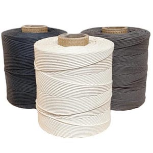 Lox-rite type #9 COTTON lacing splice cord rug braiding - natural, black, 1/2#