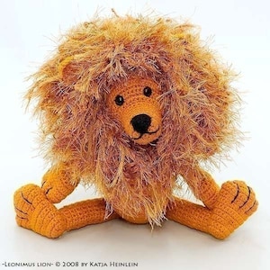 Leonimus Lion by Katja Heinlein, pdf tutorial file amigurumi animal leo wildcat zoo crochet pattern ebook