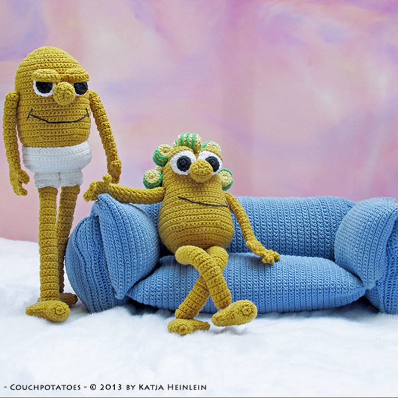 crochet pattern couch potatoes by Katja Heinlein pdf file amigurumi tutorial food ebook file batata veg deco image 2