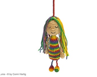 bag pendant doll PDF crochet pattern amigurumi tutorial by Conni Hartig tutorial ebook doll dolly girl puppet maid