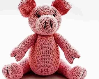 Peggy Pig crochet pattern, PDF tutorial by Katja Heinlein Häkelanleitung toturial