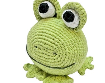 amigurumi animal glotzi PDF crochet pattern tutorial by Katja Heinlein stuff toy kids toad frog green digital file ebook stuffie plushie kid