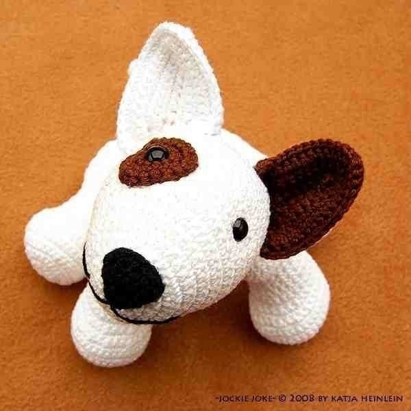 amigurumi dog bull terrier Jokie Joke, PDF crochet pattern animal tutorial bully egghead 6 inches tutorial file