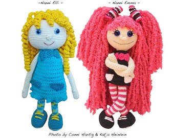 Nanni by Conni Hartig, crochet pattern, pdf tutorial, amigurumi girl by doll file girl dolly maid ebook human people girlie child puppet