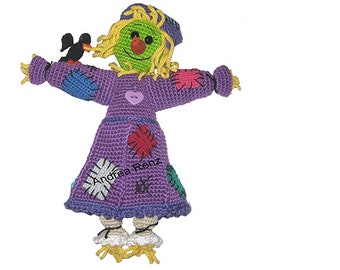 scarecrow, PDF crochet pattern, tutorial, ebook, amigurumi, bogle, boggle autumnal deco