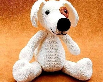 Hund Wuffie Häkeltier Häkelanleitung von Katja Heinlein Anleitung 22cm groß Häkelfigur Tier dog ebook Häkelmuster amigurumi kuschelhund süß