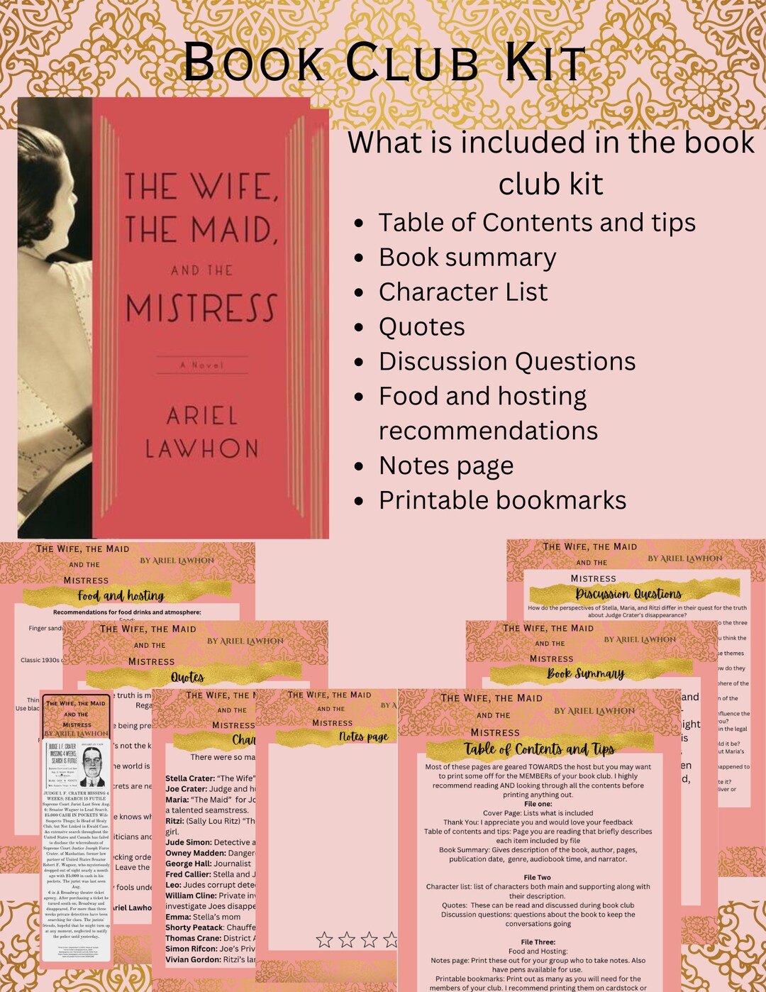 The Wife, the Maid and the Mistress Book Club Kit