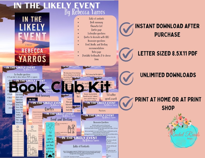 In the Likely Event by Rebecca Yarros Book Club Kit
