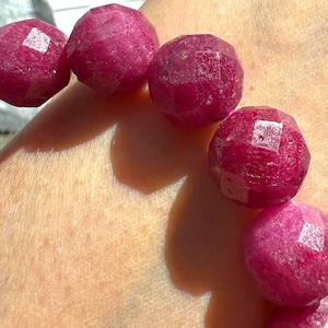 Faceted Raw Ruby Bracelet (11mm, 12mm)