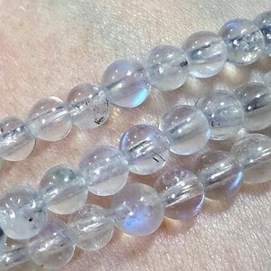 Moonstone Bracelet: 3-Lap, Crystal Healing, Mini Beads (3mm, 4mm)
