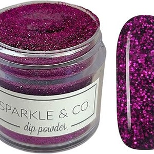 Dp.185 Posh Plum Fierce Nail Dip Powder, Handmade Purple Glitter nail dip powder, acrylic powder, nail dipping powder, dips powder for nails