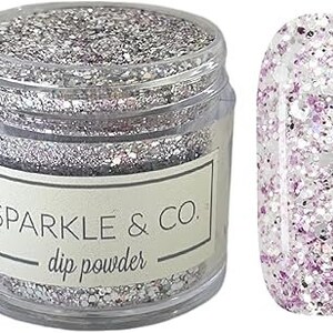 Dp.260 Extra Boujee, Silver Pink Glitter Acrylic Dip Powder for Nails, Acrylic Powder, Dip Powder, Nail Acrylics, Nail Dipping, Nail Powders