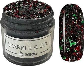 Dp.255 Holiday Bouquet, Holiday Flakes Acrylic Dip Powder for Nails, Acrylic Powder, Dip Powder, Nail Acrylics, Nail Dipping, Nail Powders