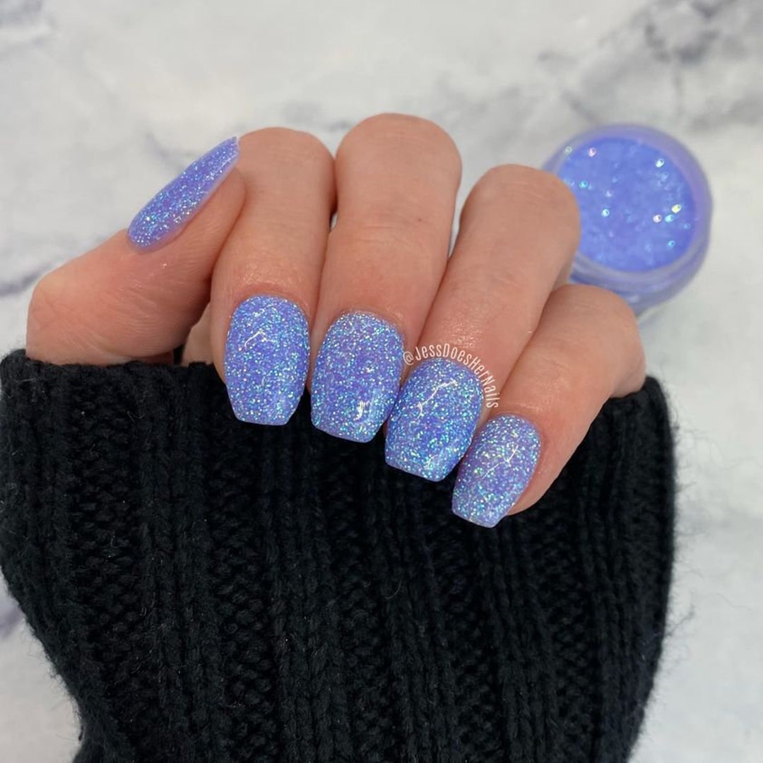 Dp.146 Flower Market Nail Dip Powder, Glitter Purple Blue, Dip Powder