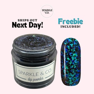 Black Seaglass Dip Powder, dip powder for nails, nail dip powder, nail dip, dip nail, dip powders, dip nail powder, acrylic, nails, nail dip