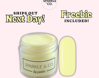 Dp.336 Banana Milk Nail Dip Powder, Soft Pastel Yellow, dip powder, nail dip, nails dips, dip powder for nails, dipping powders, diy nails
