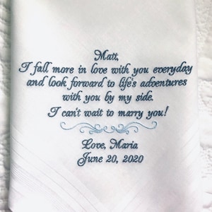 Personalized gift from bride to groom Wedding Handkerchief