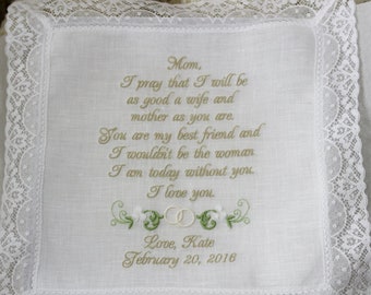 Mother of the Bride Wedding Gift Handkerchief