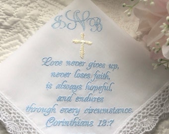 Bible Verse Wedding Handkerchief
