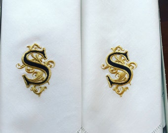 Custom Monogrammed Formal  Dinner Napkins