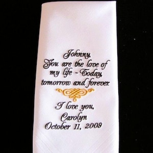 Custom Embroidered Groom Handkerchief