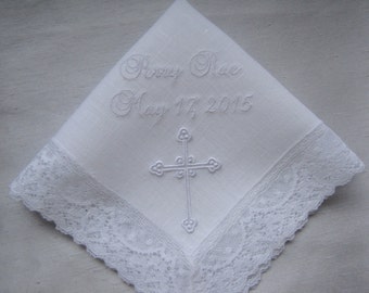 Personalized Baptismal Gift Handkerchief